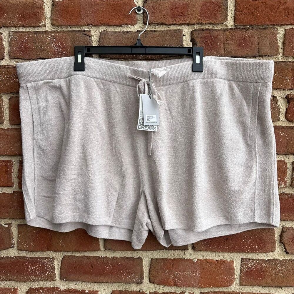 Barefoot Dreams $149 CozyChic Ultra Lite Ribbed Inset Shorts satin 3X NWT
